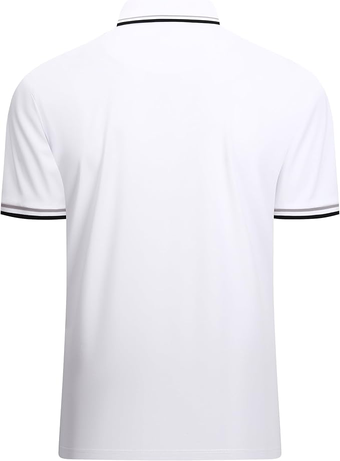 Men's Jacquard Golf Polo Shirt Moisture Wicking Dry Fit Active Tee