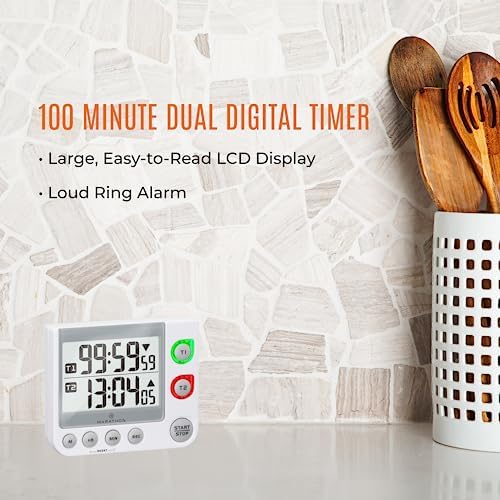 MARATHON Dual Digital Timer, 100-Hour Count Up/Down, Large Display