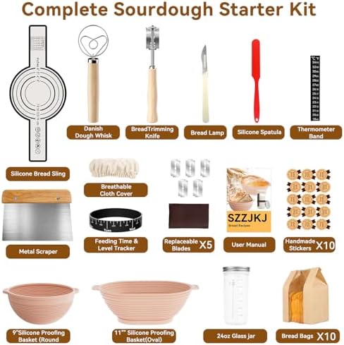 Sourdough Starter Kit, Bread Sling, Starter Jar, Bread Lame, Sour Dough Making
