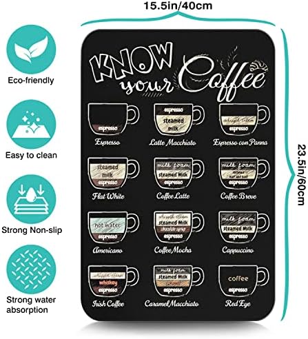 Fun Coffee Mat 23inx15in, Coffee Bar Mat