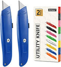 DIYSELF 2 Pack Utility Knife, All Metal Retractable Box Cutters
