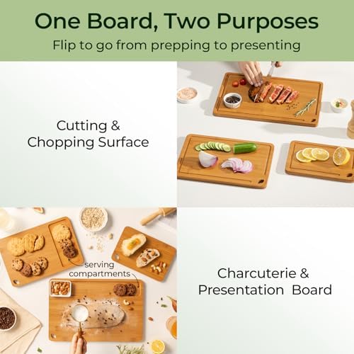 Keechee Bamboo Cutting Board, Durable Wood Cutting Boards