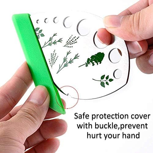 Herb Stripper, Jiaedge Green 9 holes Stainless Steel Kitchen Herbs Leaf