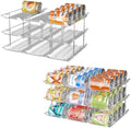 Can Organizer for Pantry, 3 Tier Stackable Rolling Can Storage Rack 2 Pack