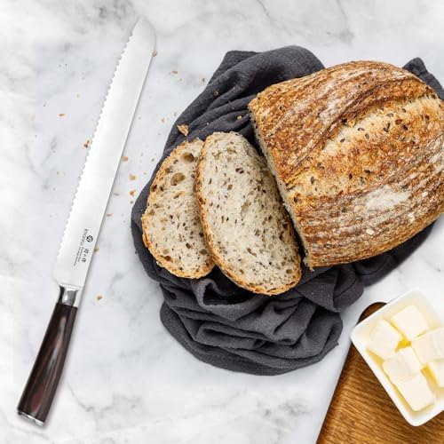 imarku Bread Knife, 10 In German Professional Homemade Bread Slicing Knife