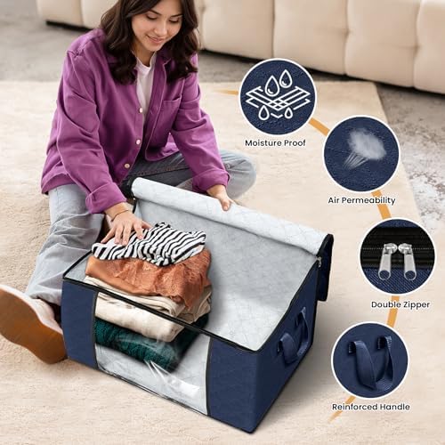 Fab totes 6 Pack Storage Bags for Clothes Blanket Storage Bins