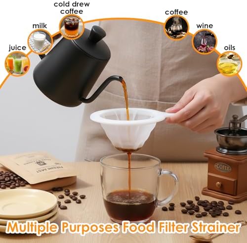 Grevosea 2 Pcs Fine Mesh Strainer Small Plastic Juice Strainer After Juicing
