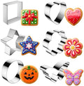 6-Pack Cookie Cutters, Flower Star Heart Circle Square Butterfly