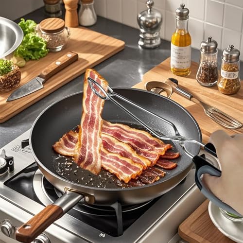 HINMAY Stainless Steel Scissor Tongs Cooking Tongs Set