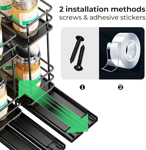 Mystozer Pull Out Spice Rack Organizer