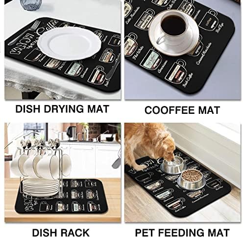 Fun Coffee Mat 19inx12in, Coffee Bar Mat