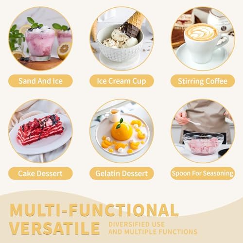 20 Pack Stainless Steel Leaf Coffee Spoon Tableware Dessert Spoons, Ice Cream