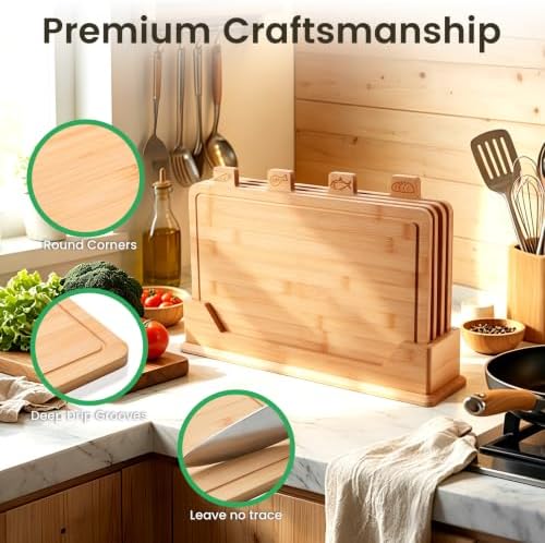 Labeled Bamboo Cutting Board Set