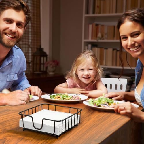 Napkin Holder for Table, Napkin Holders for Paper Napkins, Flat Metal Black