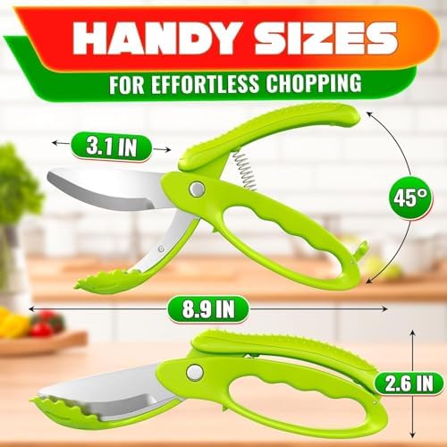 Salad Scissors for Chopped Salad, Spring-Loaded System