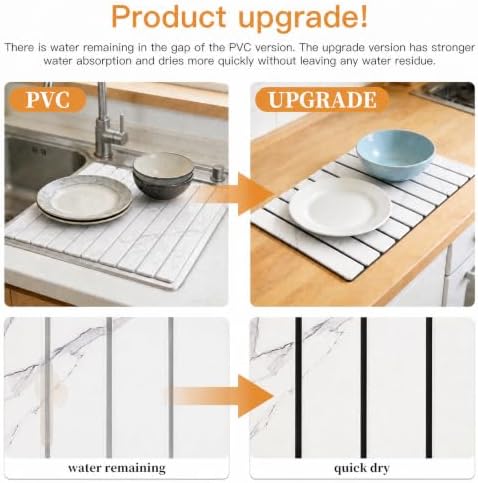 Stone Dish Drying Mat for Kitchen Upgrade Counter Mats Quick Dry