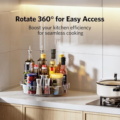 LAMU 4 Pack Lazy Susan Organizer, Refrigerator, Table Top, Pantry Organizers