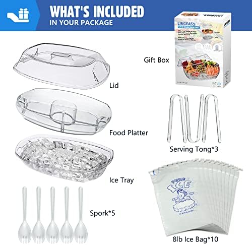 LIMOEASY Chilled Serving Tray, Ice Serving Bowl