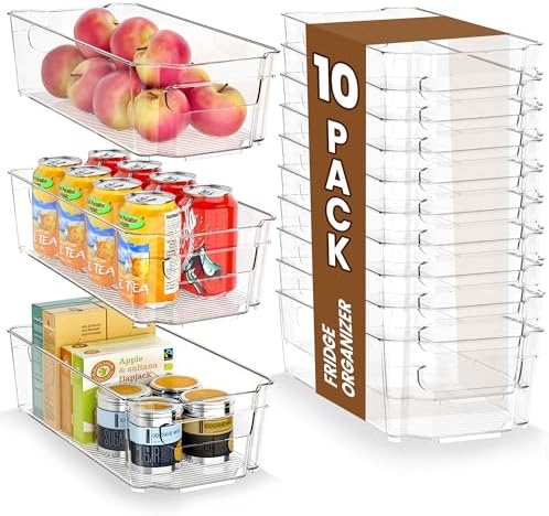 incostar Clear Fridge Organizer, Refrigerator Organizer Bins