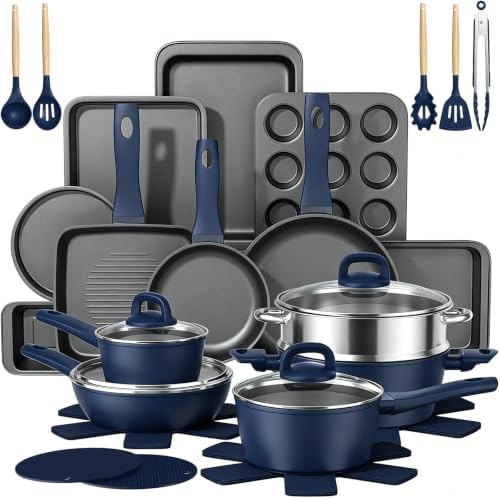 Pots and Pans Set Nonstick, Umite Chef Kitchen Non Stick Induction Cookware &