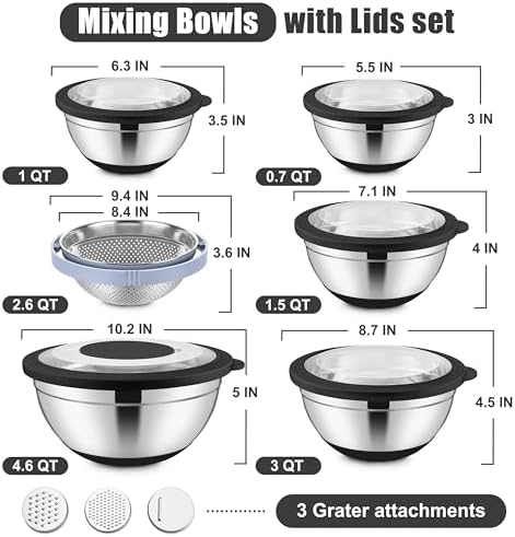 E-far Stainless Steel Mixing Bowls