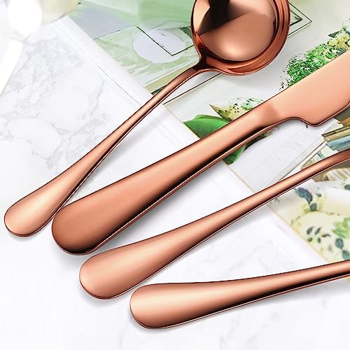 Copper Utensils Serving Set Rose Gold Stainless Steel Flatware Cake Knife Sever
