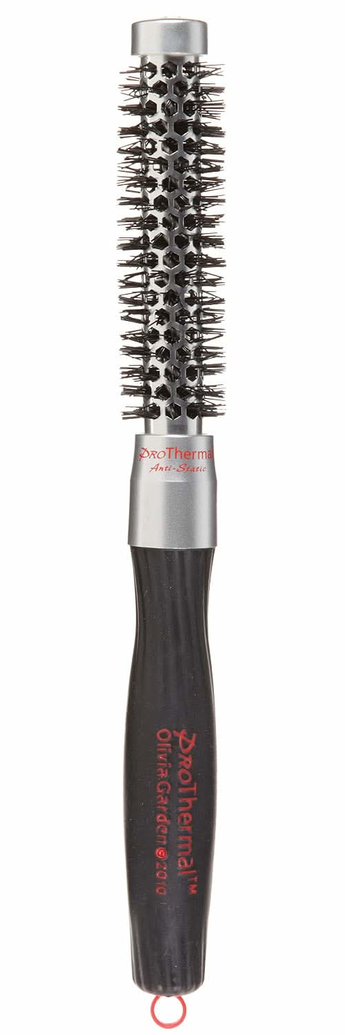 Olivia Garden 3/4 inch ProThermal anti-static hair brush in silver and black