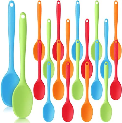 Rtteri 20 Pieces Silicone Serving Spoons Set Nonstick Heat Resistant Small