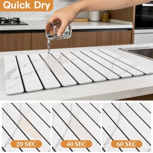 Stone Dish Drying Mat for Kitchen Upgrade Counter Mats Quick Dry