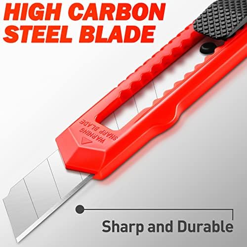 DIYSELF 30 Pack Box Cutter Retractable, 18mm Utility Knife, Snap-Off Blade