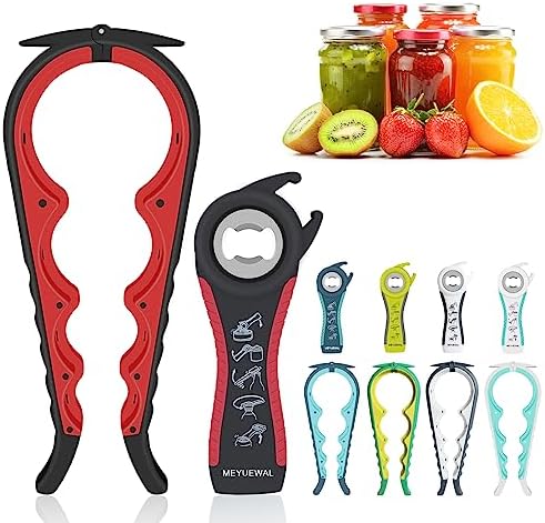 Jar Opener Bottle Opener for Weak Hands, 5 in 1 Multi Function Can Opener