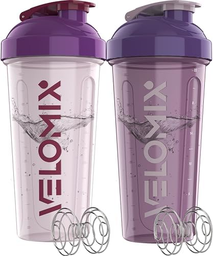 VELOMIX 2 Pack 28oz Protein Shaker Bottle