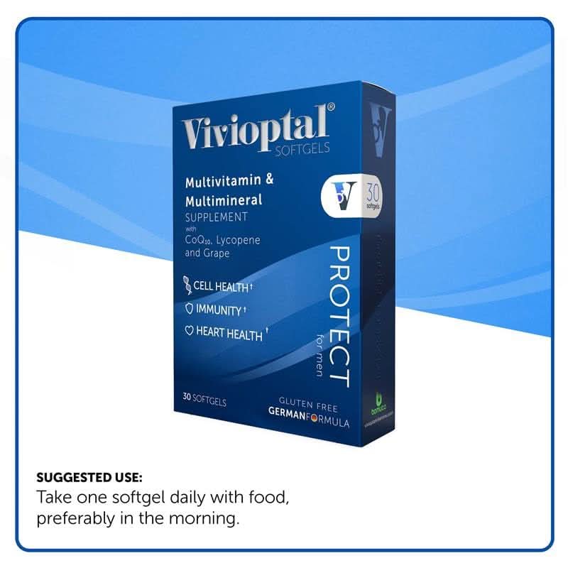 Vivioptal PROTECT Men's Multivitamin & Multimineral Supplement 30ct