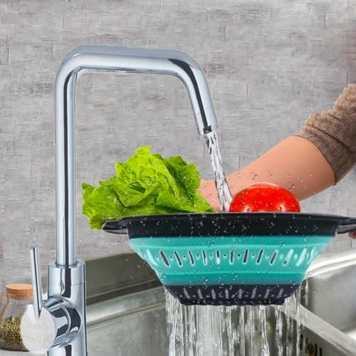 Collapsible Colander Set, Square Round Triangles Silicone Kitchen Strainer