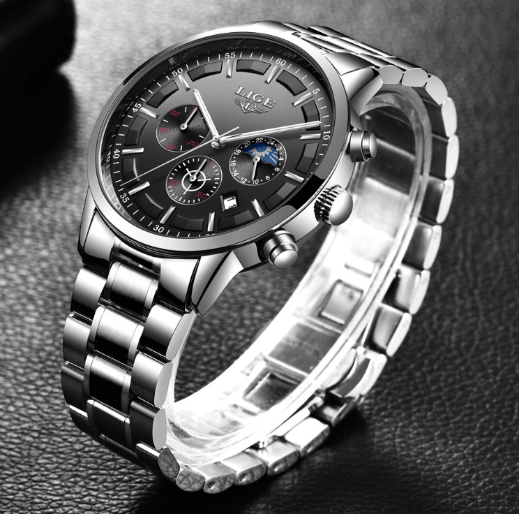 Men's Waterproof Chronograph Watch with Date Display & Luxury Dial