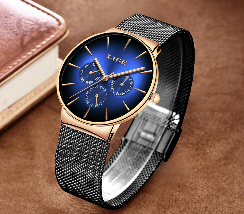 Unisex Elegant Stainless Steel Watch with Date and Chronometer