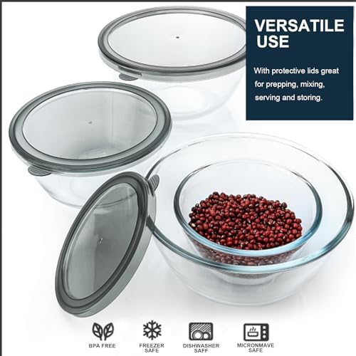 M MCIRCO 4 Packs Glass Mixing Bowls