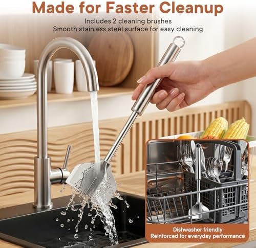 304 Stainless Steel Meat Chopper & Masher, All Stainless Steel 6-Blade Ground