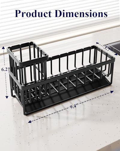 Kitsure Sponge Holder for Kitchen Sink, 9.4" x 3.7" x 6.2"