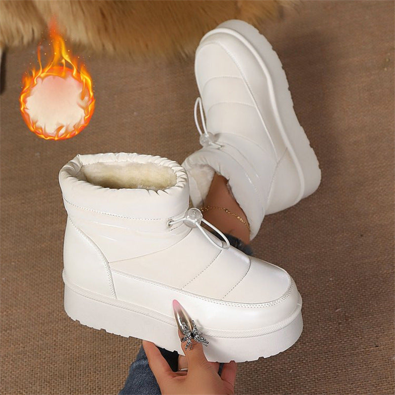 Women’s Fleece-Lined Short Winter Boots Cozy Ankle Booties - Image 2