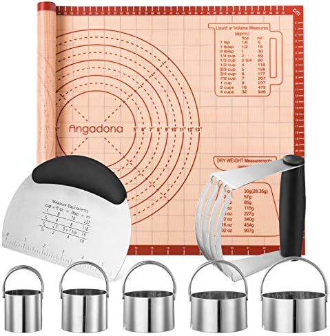 Biscuit Cutter, Pastry Cutter, Bench Scraper, Silicone Pastry Dough Baking Mat