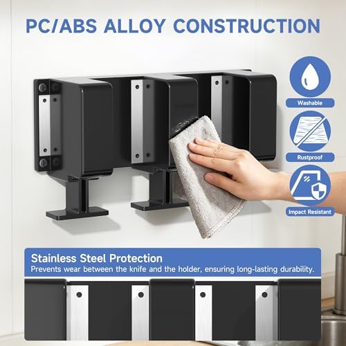Magnetic Knife Holder for Wall, 6 Individual Slots