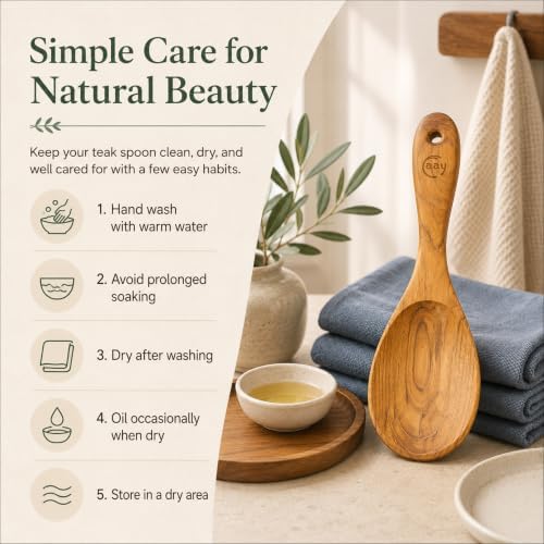 FAAY 9” Rice Paddle, Serving Spoon, Versatile Cooking Spoon – Handcraft from