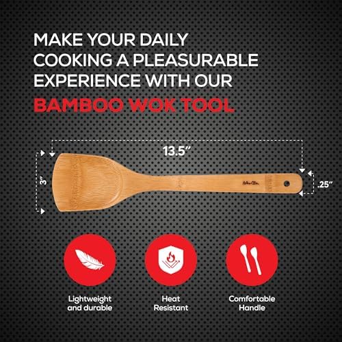 Helen’s Asian Kitchen Natural Bamboo Stir Fry Spatula and Wok Tool