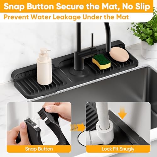 17.7'' Folding Faucet Mat for Kitchen Sink Splash Guard Kitchen Sink Faucet Mat