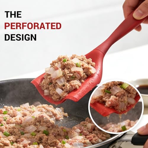 2Pack Meat Chopper Mincing Spatula, Silicone Grinder