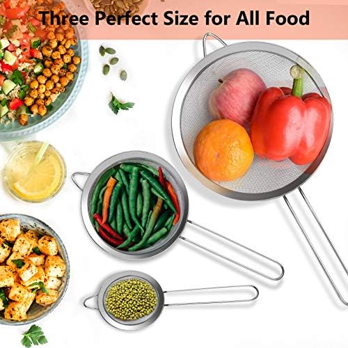 3Pcs Super Wire Extra Fine Mesh Strainer