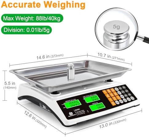 Price Computing Scale 88lb/40kg Commercial Food Scale