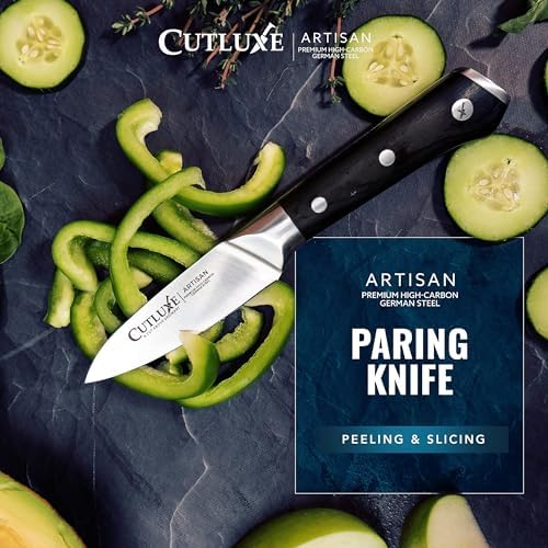 Cutluxe Paring Knife, 3.5" Small Kitchen Peeling Knife – Razor Sharp