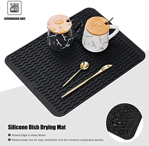 Silicone Dish Drying Mat, Non-Slip Easy Clean Sink Mat